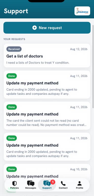 The list of your requests